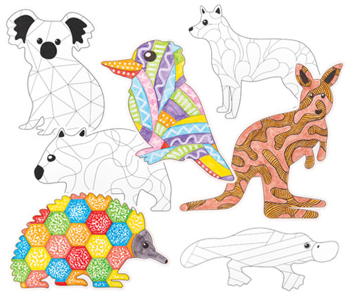 Colour Me Cardboard Australian Animals | Growing Child
